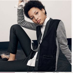 JCrew Harlow Velvet Front Cardigan Sweater SIZE SMALL